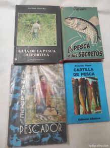 Collezionismo sportivo: lote 4 LIBROS DE PESCA , ALMANAQUE DEL PESCADOR 1965, CARTILLA DE PESCA, LA PESCA Y SUS SECRET